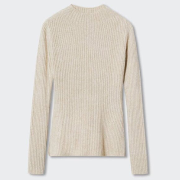 Mango Sweaters - Mango MNG Shiny Ribbed Light Pastel Grey Cardigan Sweater NWT Plus 2XL